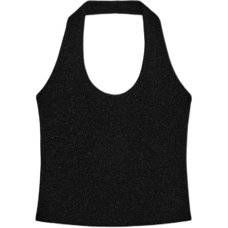 ZARA Tank Tops Women's Black Moderate Halter Neck