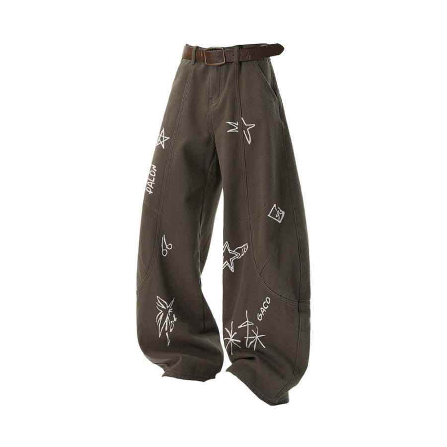 PAL ONGACO Casual Pants Unisex Thickened And Fleece Lined Straight Fit Pants
