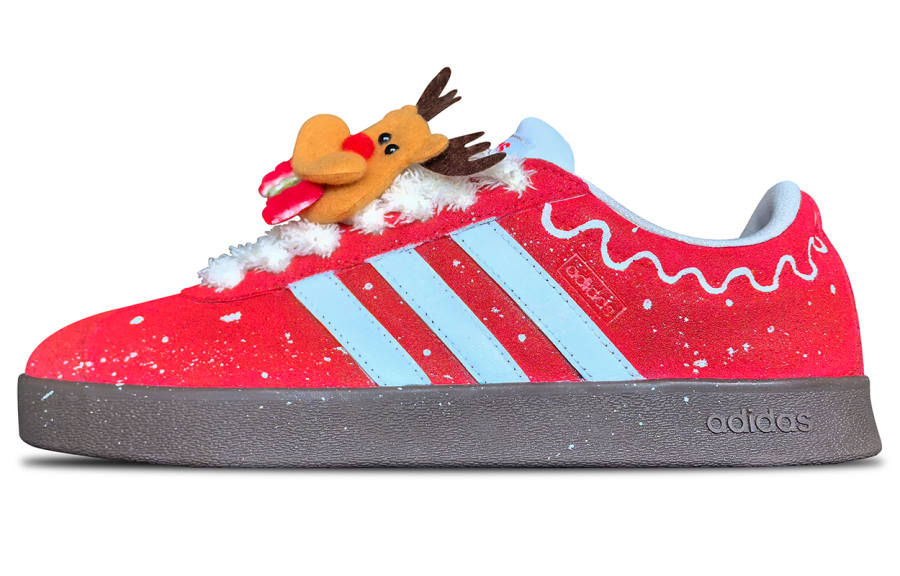 Adidas Adidas Vl Court Classic Abrasion Resistant Low top German Army Trainers Women's Red