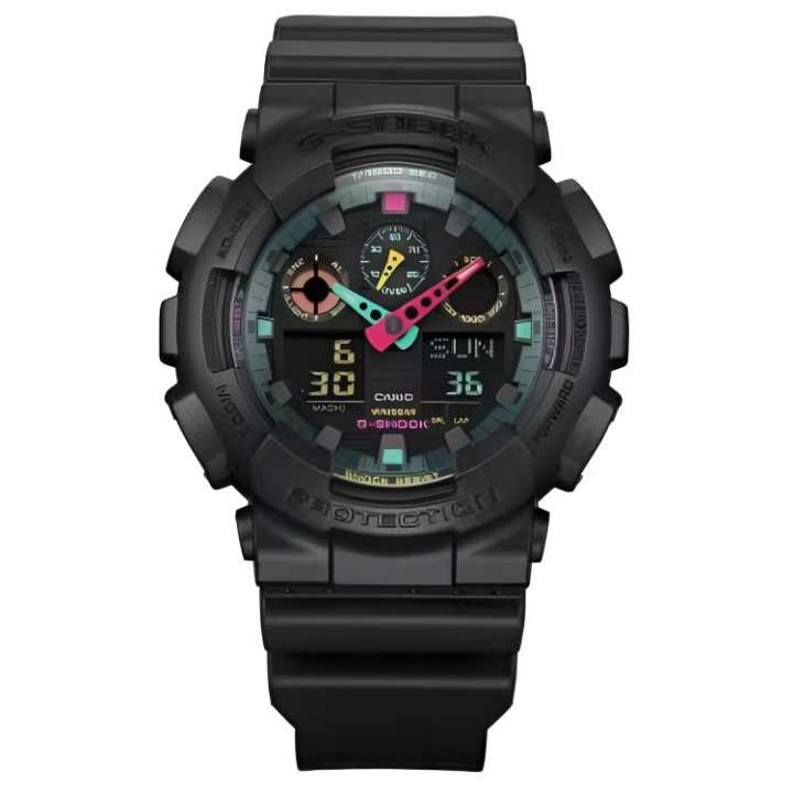 CASIO CASIO Unisex Liquid Crystal/Analog Dual Display Series Black Watch GA-100MF-1A