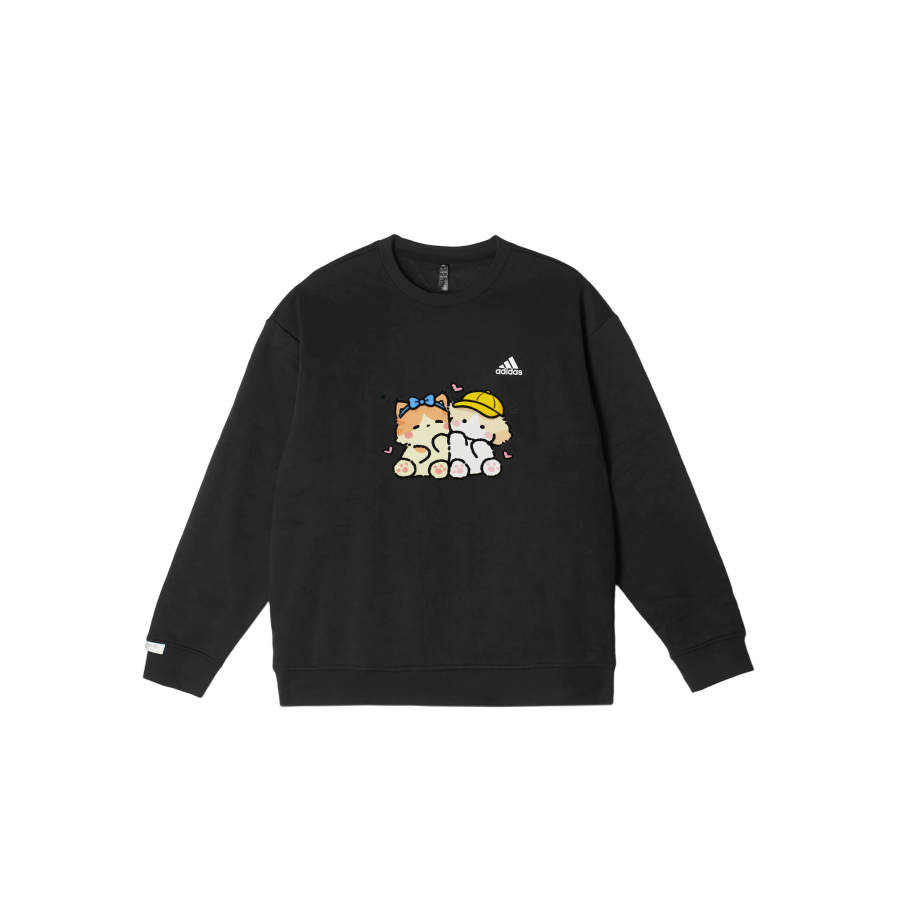 Adidas Adidas LABEL Sweatshirts Unisex Black Crew Neck Moderate