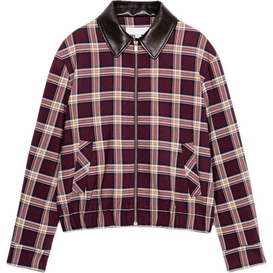 ZARA Jackets Women's Dark Red Lapel Moderate Pilot