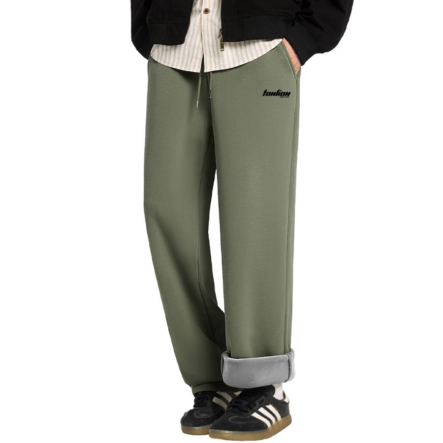 Tonlion Casual Pants Unisex Thickened And Fleece Lined Sweatpants
