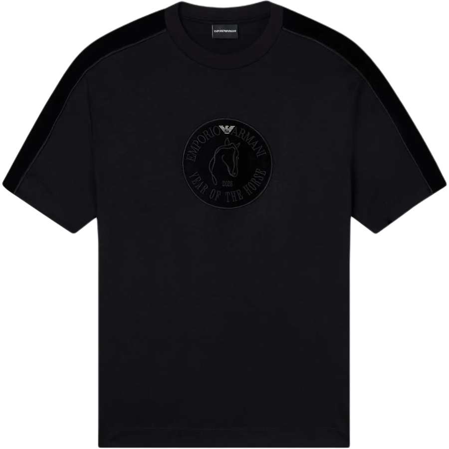 Emporio Armani Velvet Panel Crewneck T-Shirt