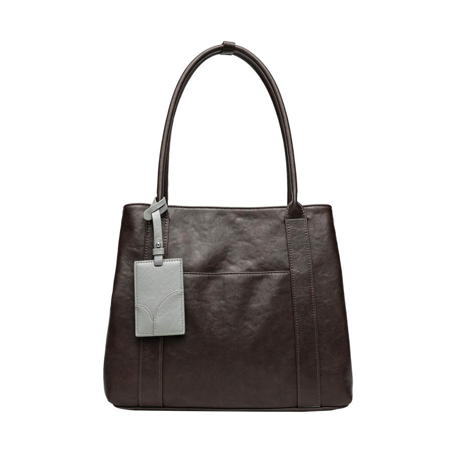 PAYOT Synthetic Leather Handbag, Shoulder Bag Regular Women's Coffee