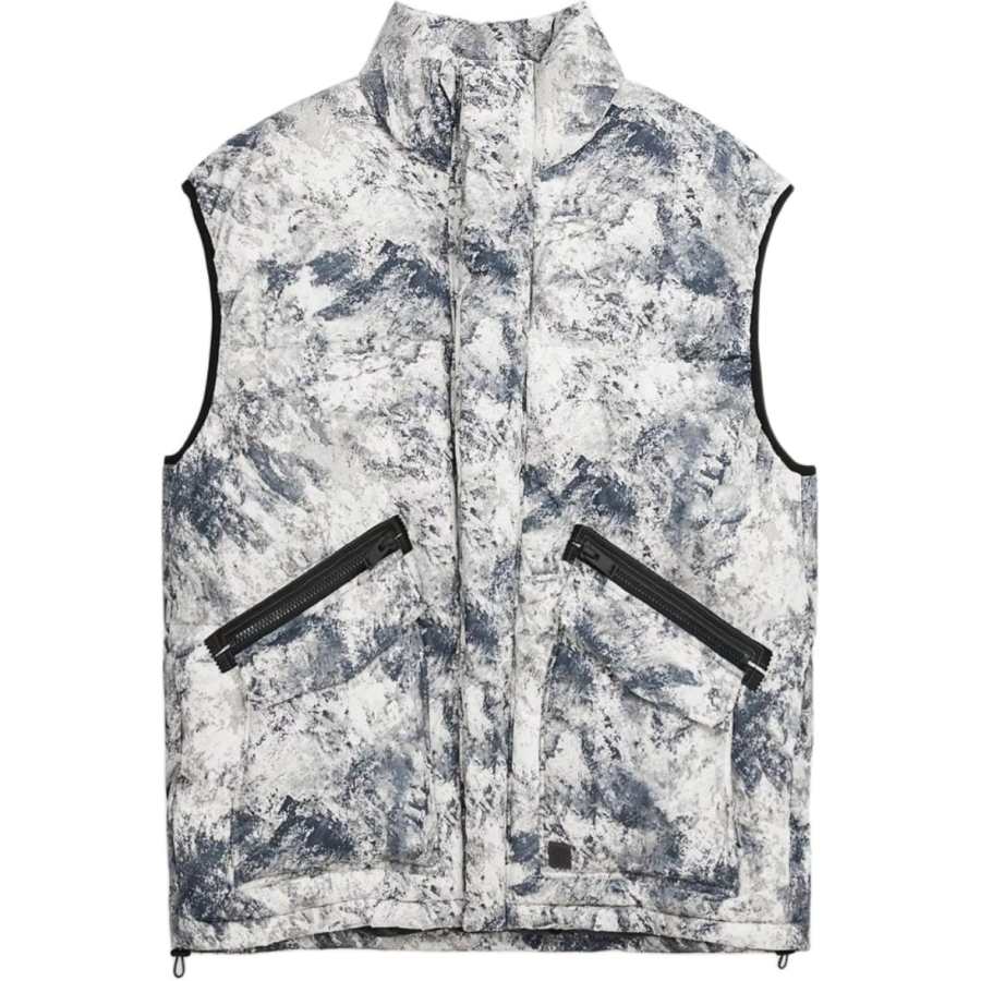 ZARA Vests Men's Blue Gray Stand Collar Other