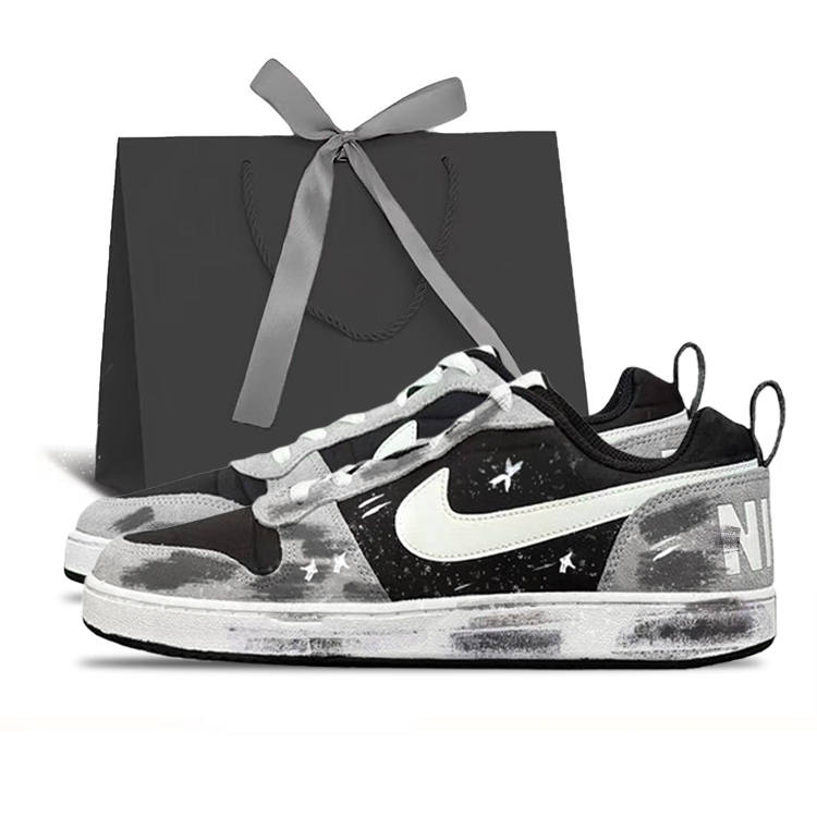 Nike Nike Court Borough Starry Night, Shopping Bag Abrasion Resistant Low top Skateboard Shoes Men's Black