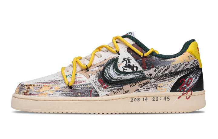Nike Nike Court Vision 1 Jie Ao Galloping Shadow Low top Skateboard Shoes Unisex Black White Yellow