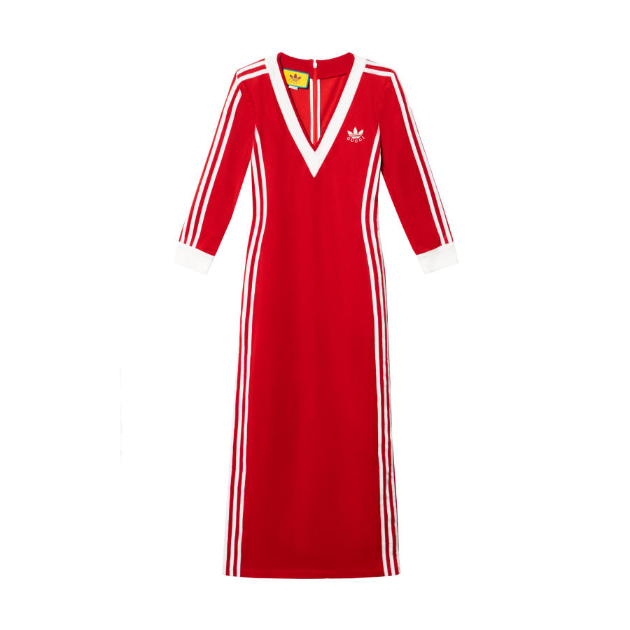 GUCCI x Adidas Originals FW22 Long Sleeved Dress Women's Red