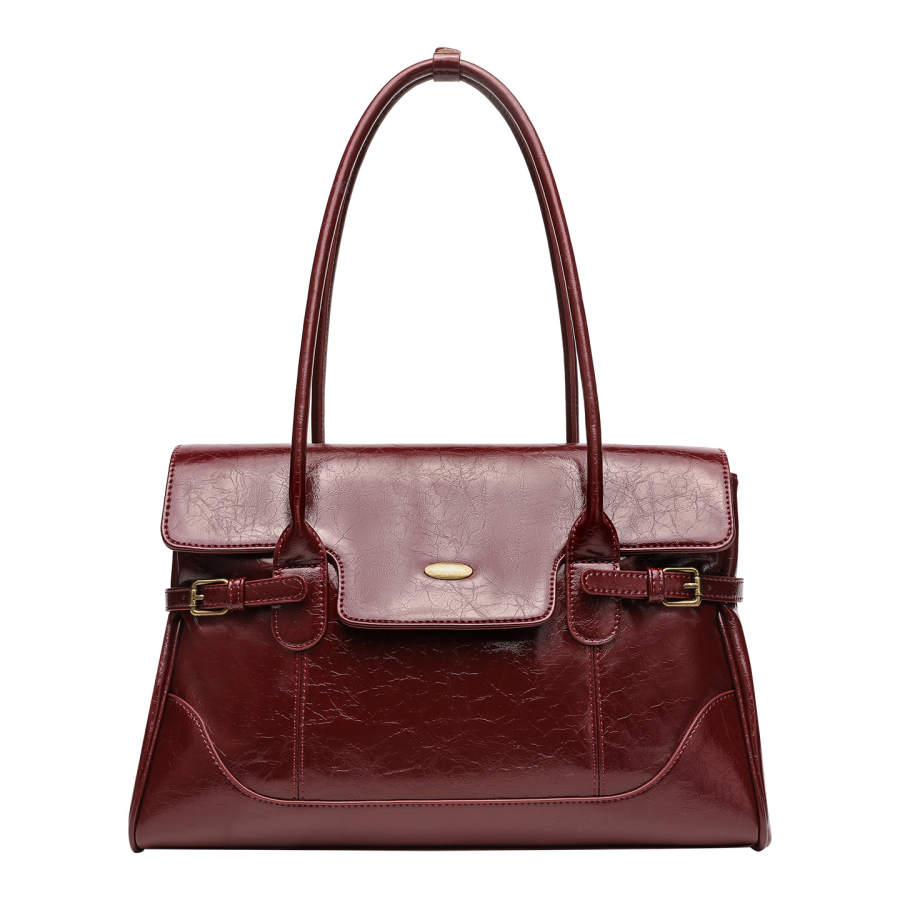 PAYOT Synthetic Leather Handbag, Shoulder Bag Regular Women's Burgundy