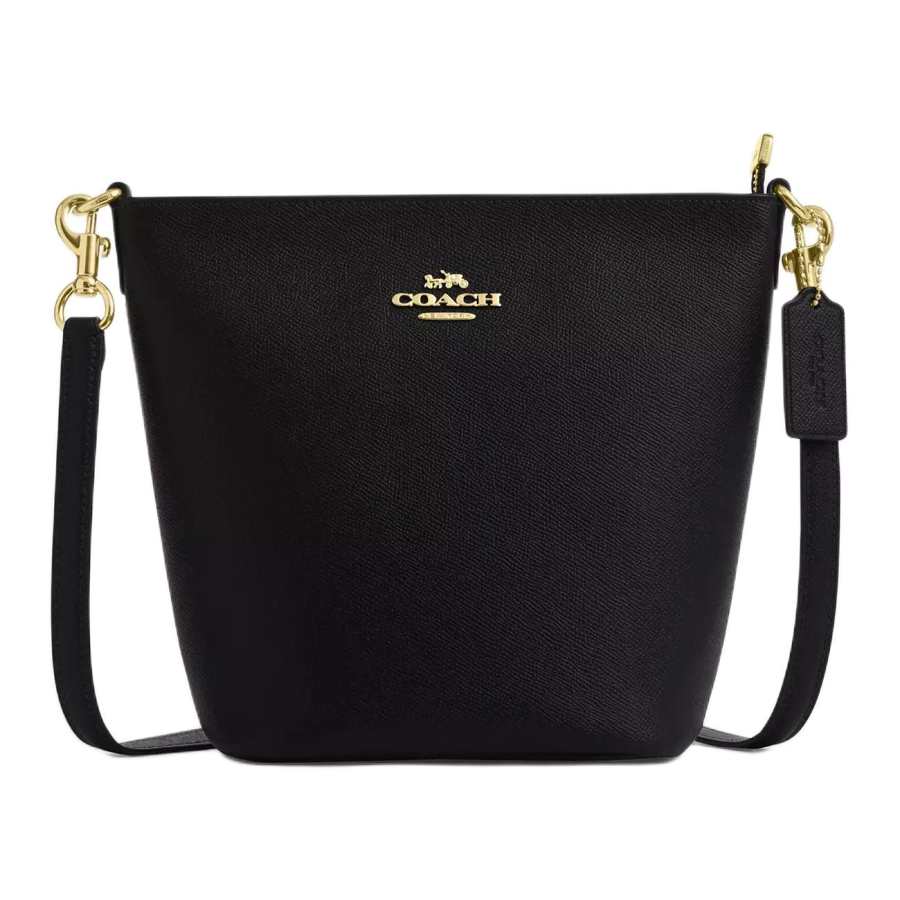 COACH Logan Leather Shoulder Bag, Crossbody Bag Medium Women's Black