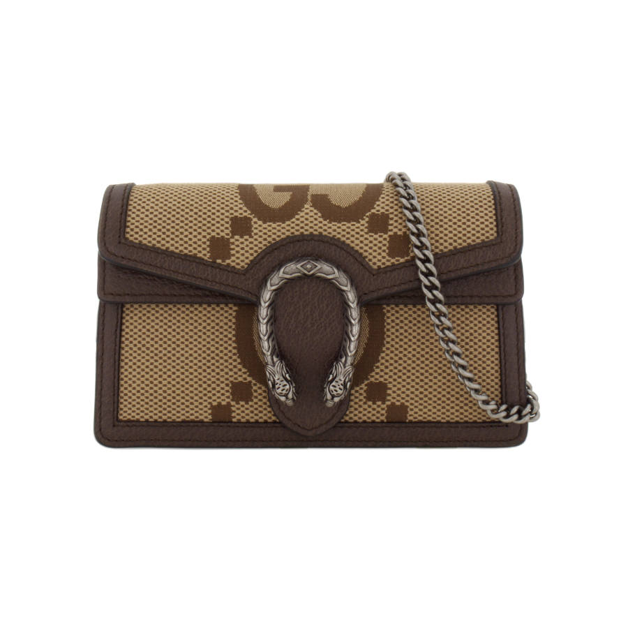 GUCCI Dionysus Canvas With Leather Trim Chain Bag Crossbody Bags Extra Mini Women's Beige Brown