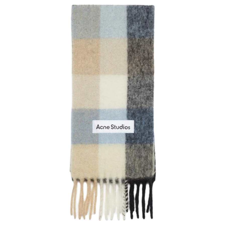 Acne Studios Acne Studios Logo Patch Checked Scarf