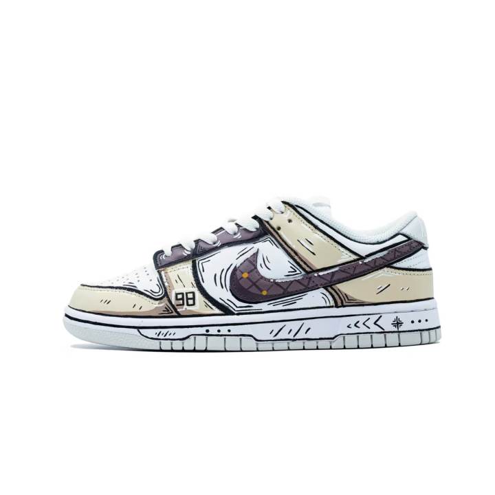 Nike Nike Dunk Street Sketches Abrasion Resistant Low top Skateboard Shoes Unisex Beige Yellow