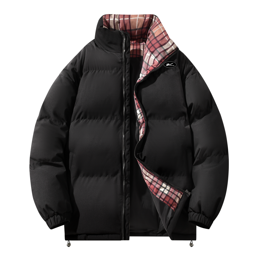 WARRIOR WARRIOR Puffer Jackets Unisex Stand Collar Thickened Padded Puffer Jacket
