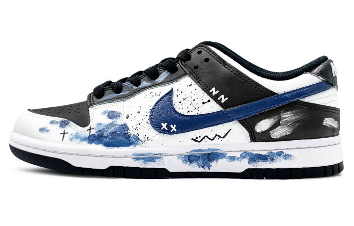 Nike Nike Dunk Coverage Abrasion Resistant Breathable Low top Skateboard Shoes Unisex Blue Black