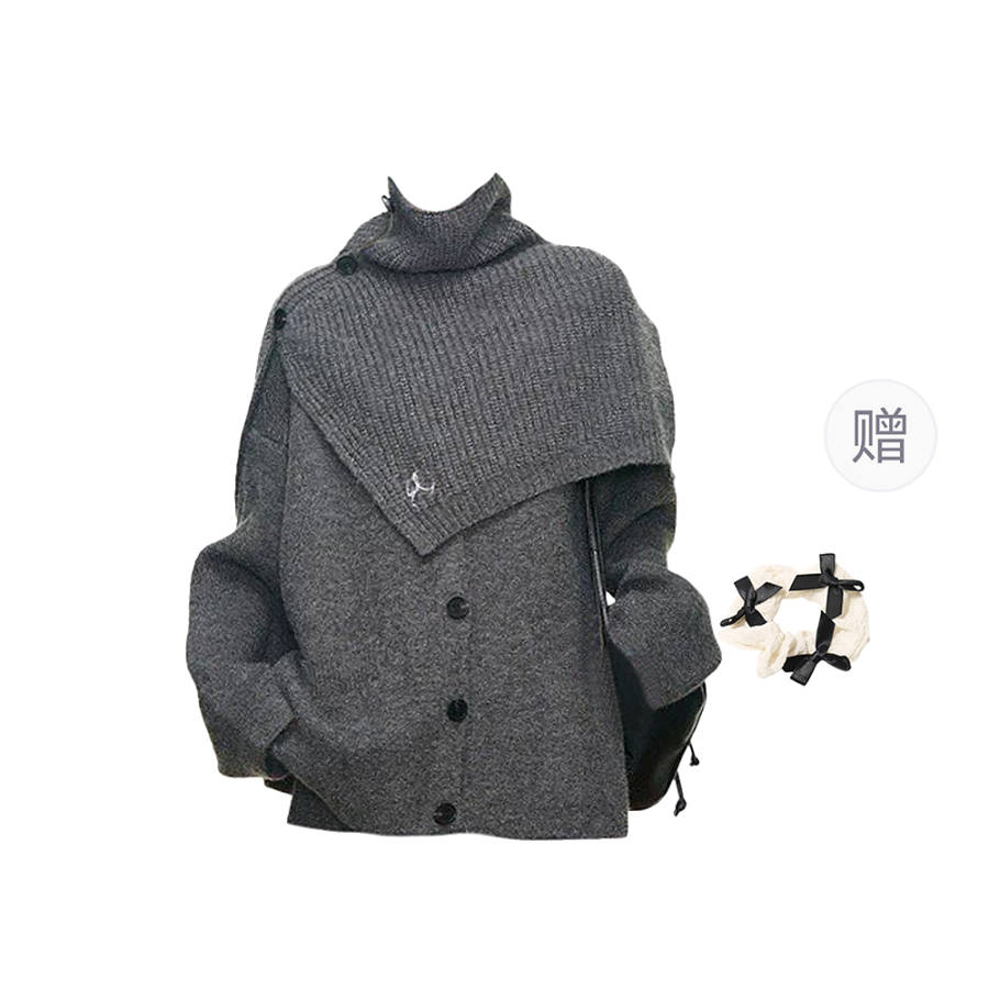 CPAURA Knitwear Women's Image Color+Hair Tie Included Thickened