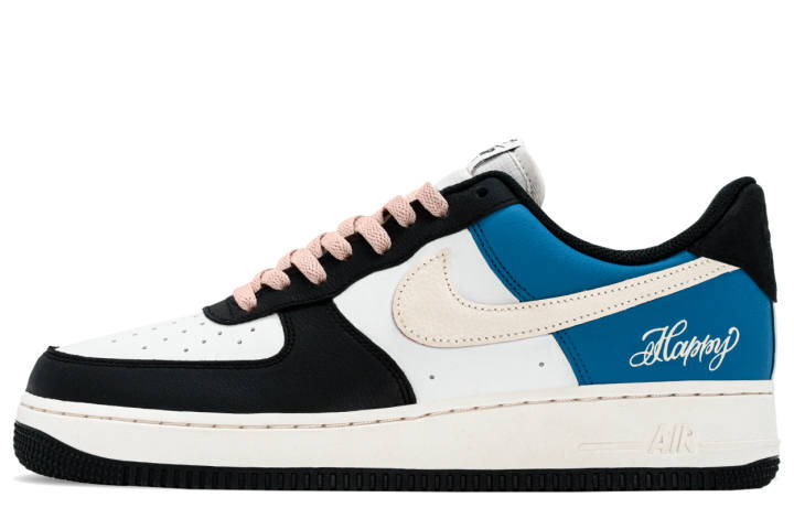 Nike Nike Air Force 1 Yinzi, Leather Abrasion Resistant Abrasion Resistant Low top Skateboard Shoes Men's Lightning Blue