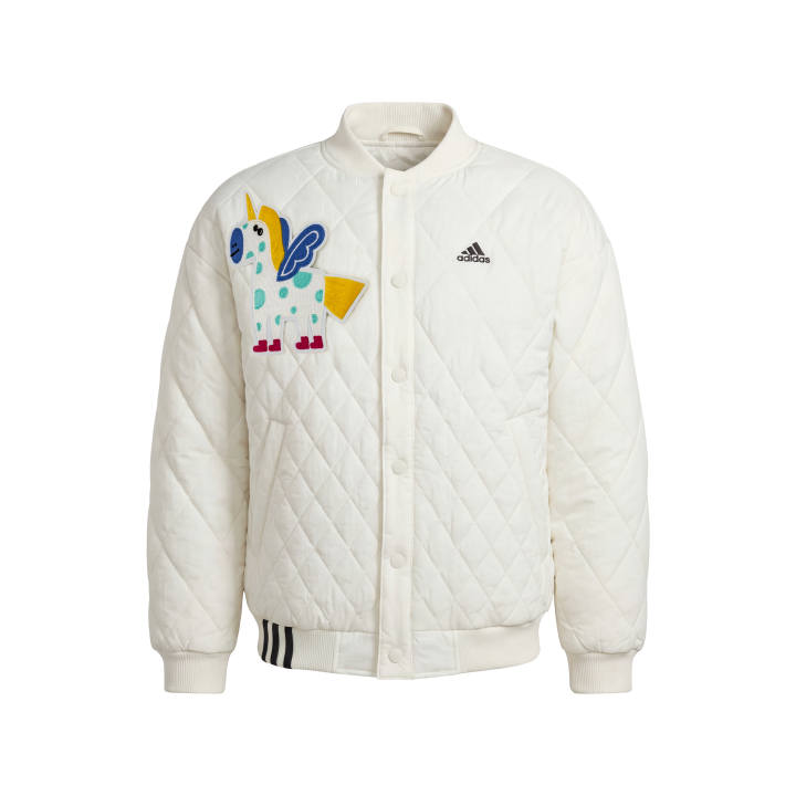 Adidas Adidas Puffer Jackets Unisex Ivory Stand Collar Thickened Quilted Padded Jacket