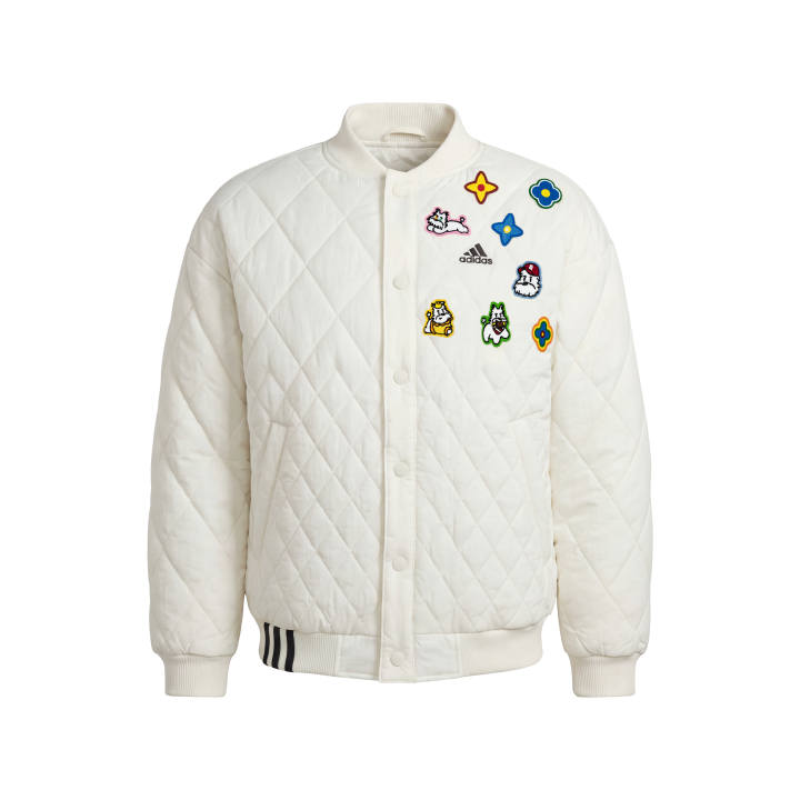 Adidas Adidas Puffer Jackets Unisex Ivory Stand Collar Thickened Quilted Padded Jacket