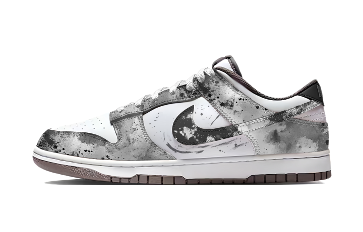 Nike Nike Dunk Ink Dyed Street Abrasion Resistant Low top Skateboard Shoes Men's Gray White
