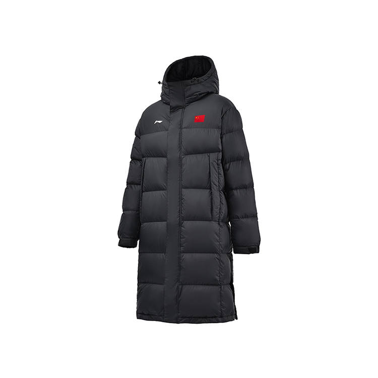 Li-Ning Li Ning Down Jackets Unisex Black Hooded Fleece Lined