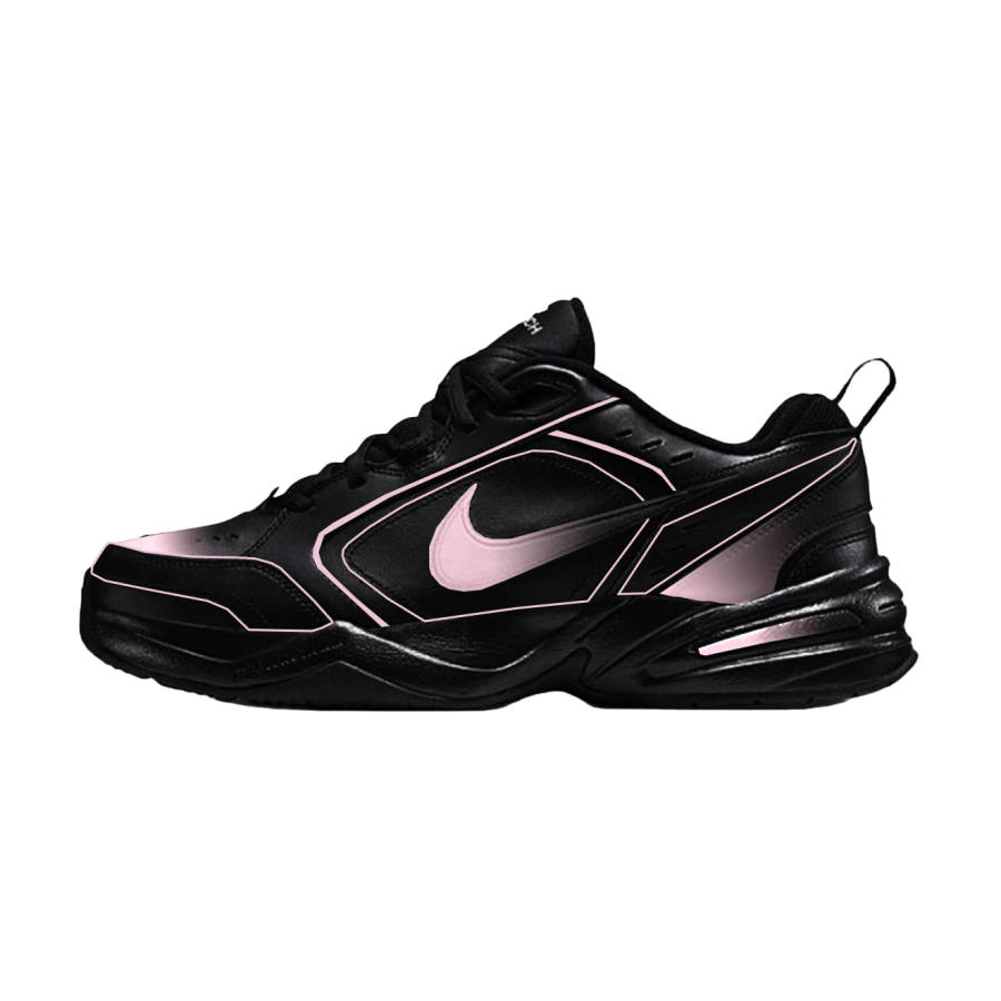 Nike Nike Air Monarch 4 Dark Pink Mecha Abrasion Resistant Chunky Sneakers Unisex Black Pink