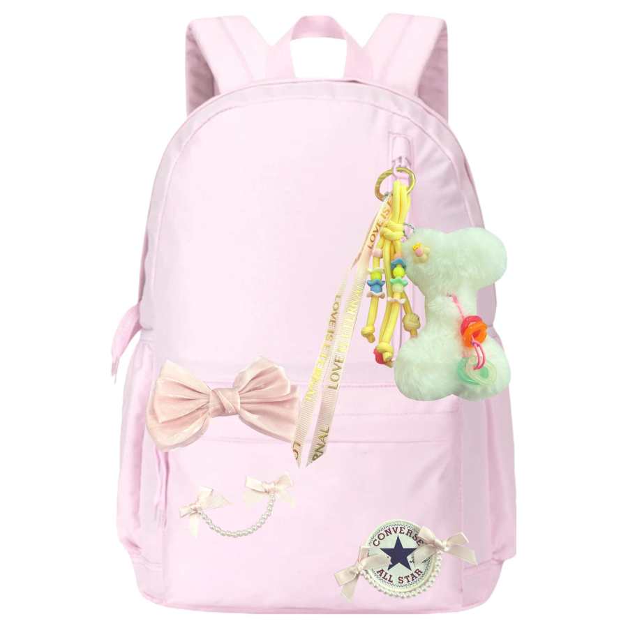 Converse Converse Polyester Embroidery Craft Backpack Medium Unisex Light Purple