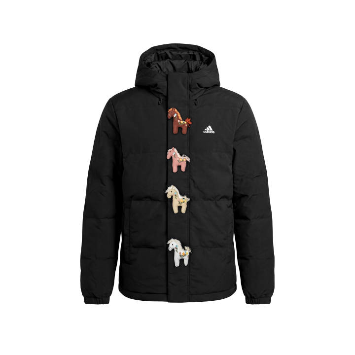 Adidas Adidas Down Jackets Unisex Black Hooded Thickened Down Jacket