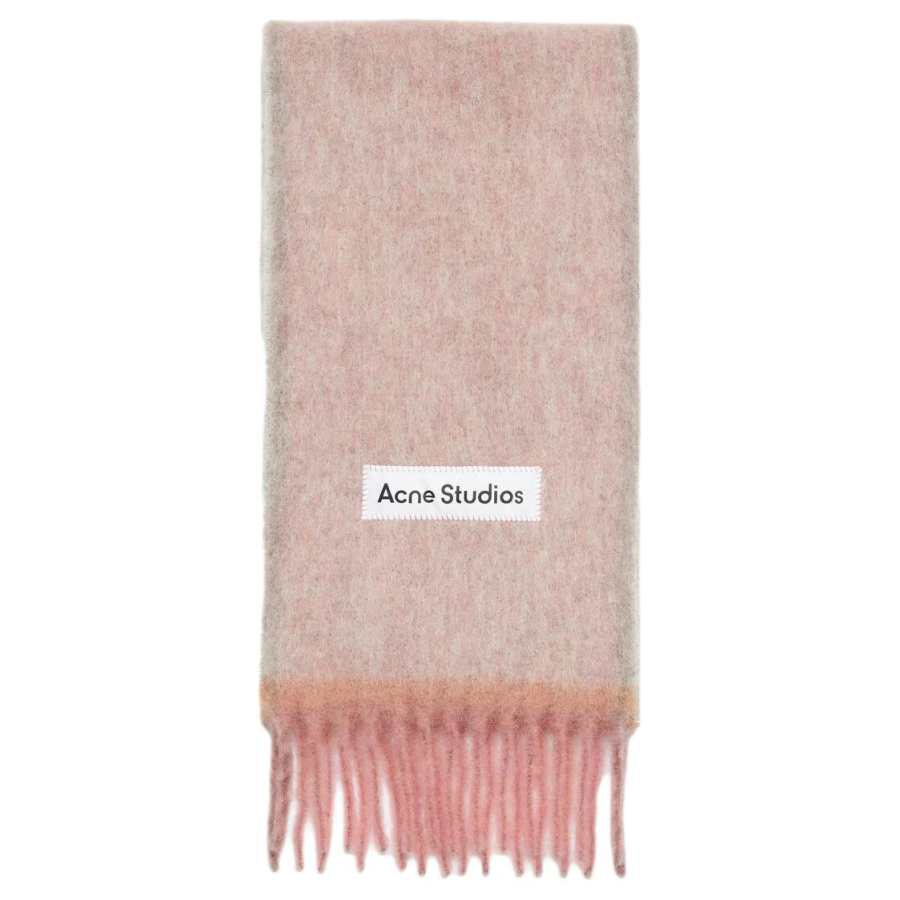 Acne Studios Acne Studios Logo Patch Fringed Edge Scarf