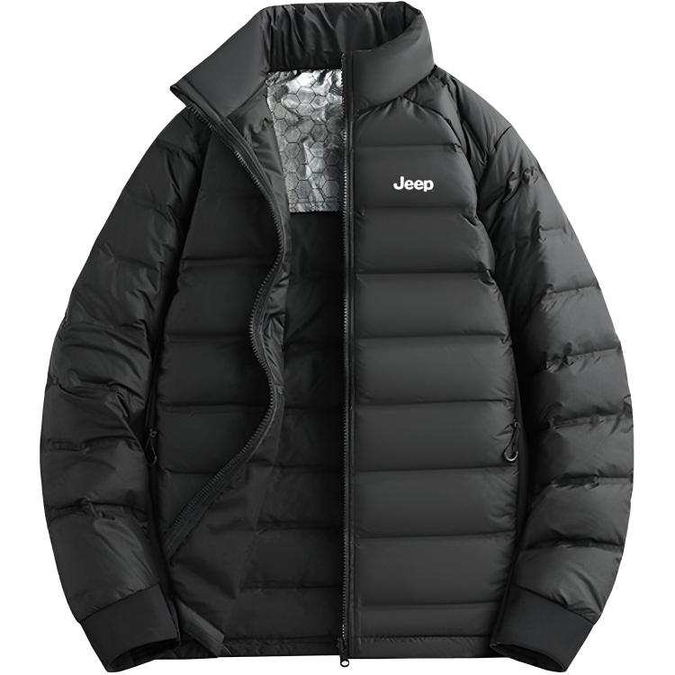 Jeep Lifestyle Jackets Unisex Black Stand Collar Thickened