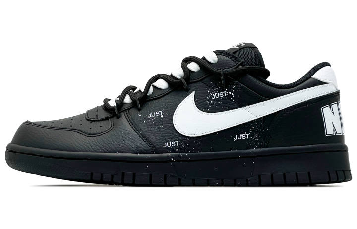 Nike Nike Big Synthetic Leather, Leather Abrasion Resistant Breathable Low top Skateboard Shoes Men's Black White