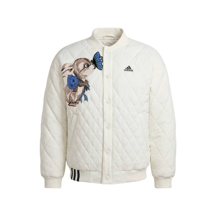 Adidas Adidas Puffer Jackets Unisex Ivory Stand Collar Moderate Quilted Padded Jacket