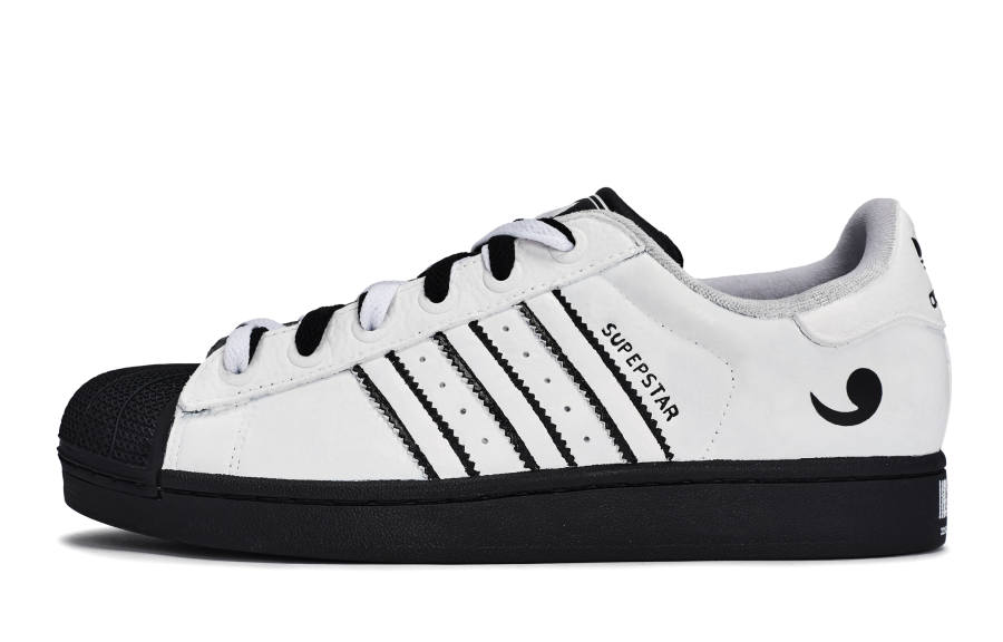 Adidas Originals Superstar 2 811 Manufacturing, Reverse Yin Yang Low top Skateboard Shoes Unisex Black White