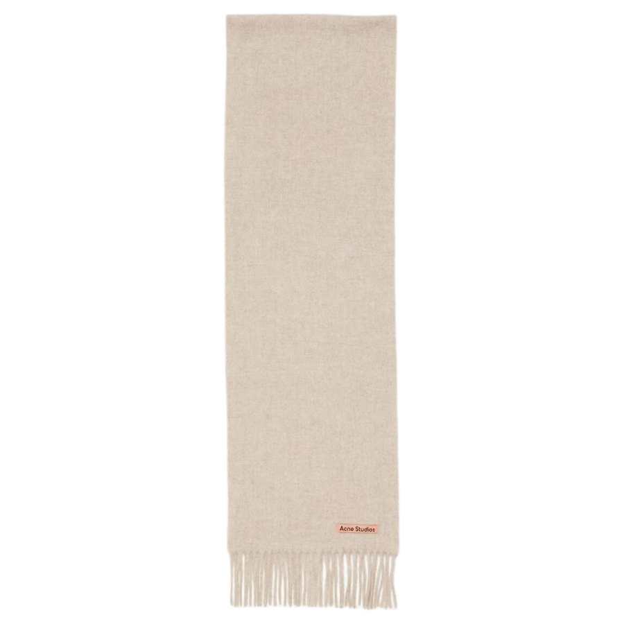 Acne Studios Acne Studios Logo Detailed Fringed Edge Scarf
