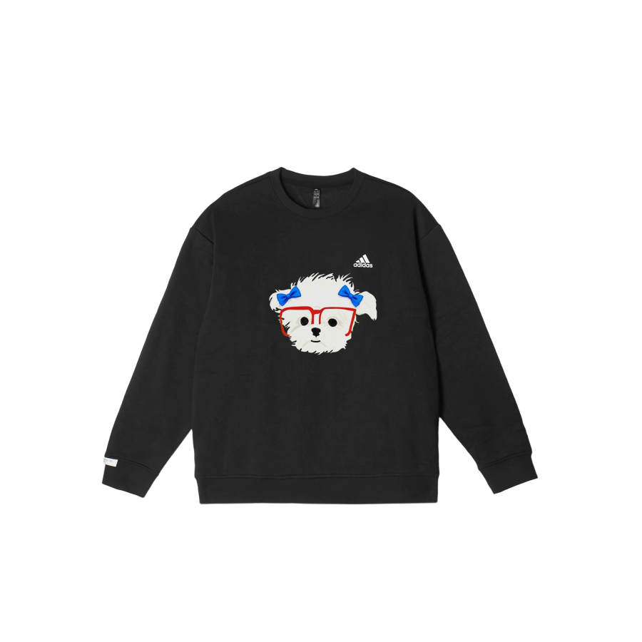 Adidas Adidas LABEL Sweatshirts Unisex Black Crew Neck Moderate