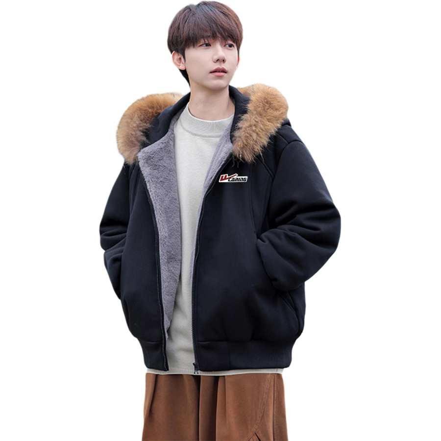 WARRIOR WARRIOR Down Jackets Unisex Hooded Fleece Lined Parka Down Jacket