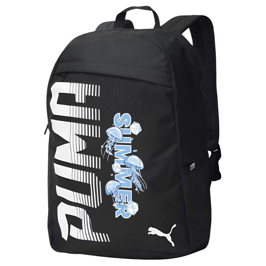 PUMA PUMA Athleisure Fabric Graffiti Smiley Face Print Backpack Regular Unisex Black