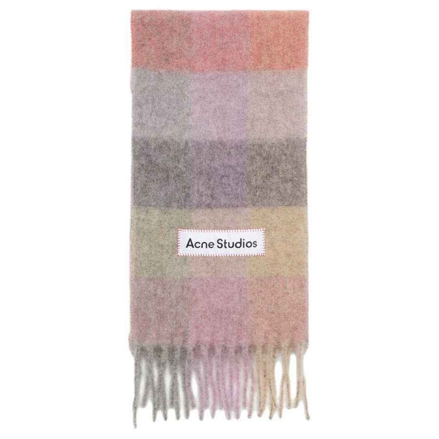 Acne Studios Acne Studios Logo Patch Checked Scarf
