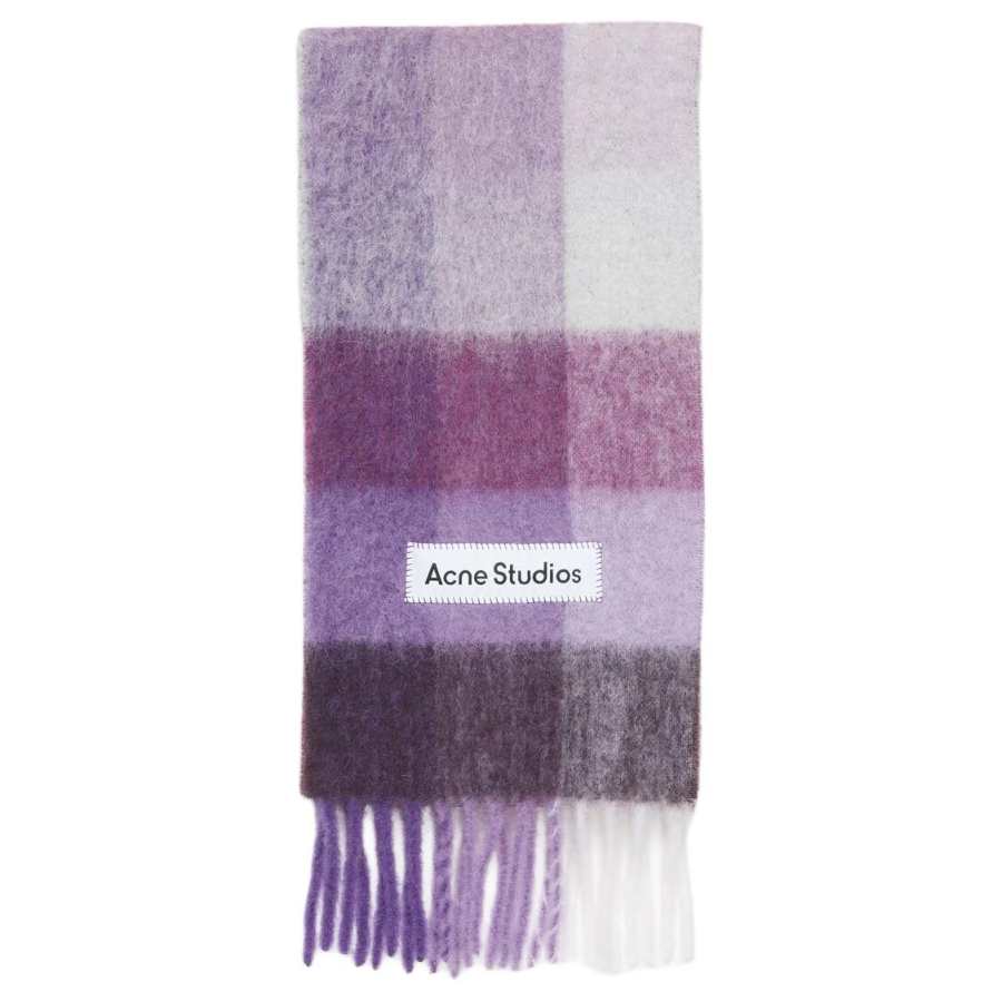 Acne Studios Acne Studios logo-patch checked scarf