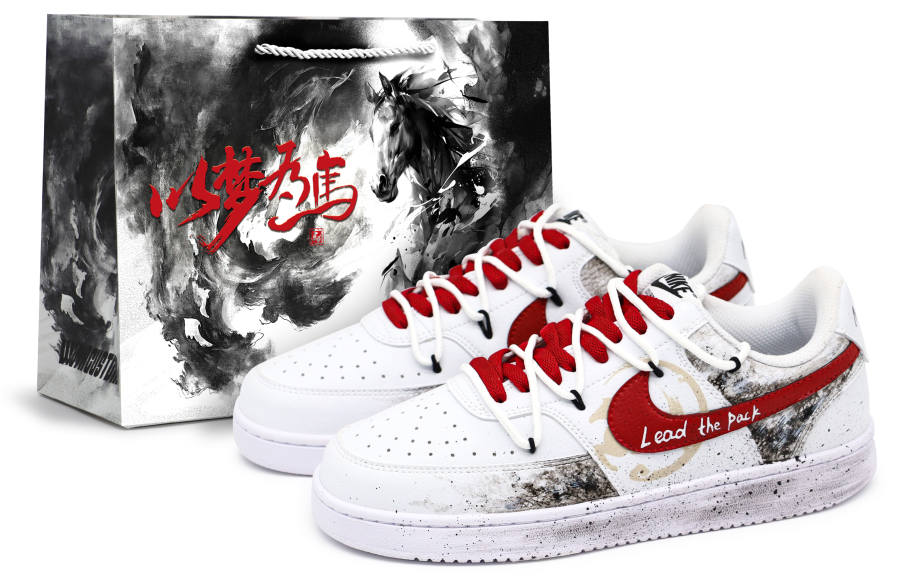 Nike Nike Court Vision 1 CNY Year Of The Horse, Crow Manufacturing Cushioning, Wear Resistant Low top Skateboard Shoes