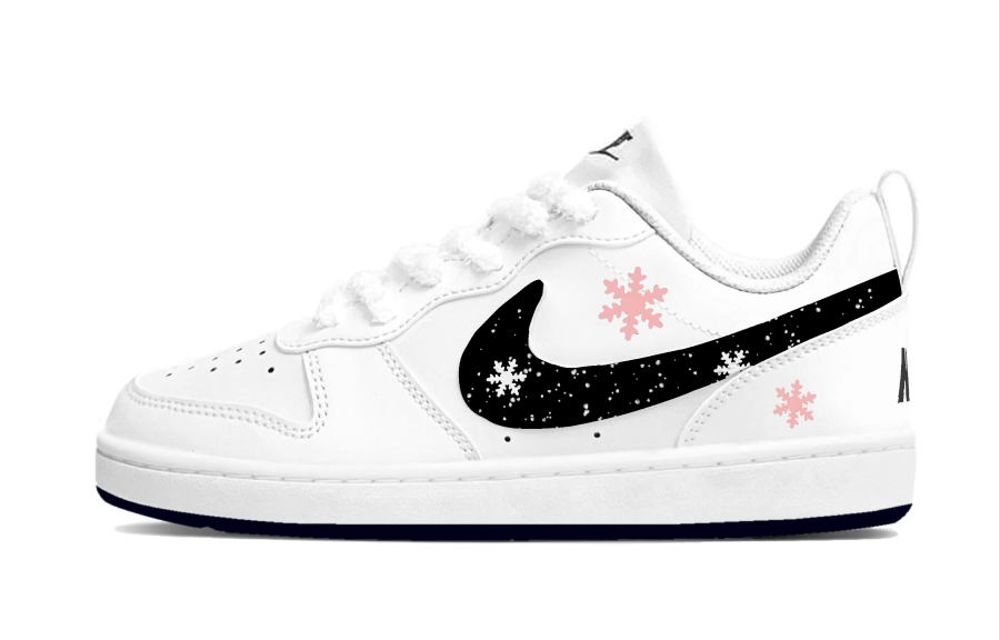 Nike Nike Court Borough First Snow Love Song Cushioning, Wear Resistant Low top Skateboard Shoes Women's White Pink