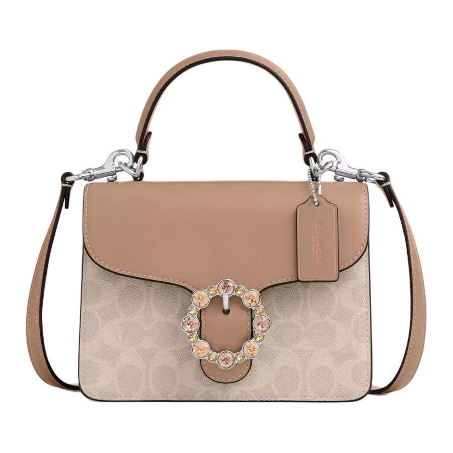 COACH COACH Coated Canvas Handbag Small Women's Brown