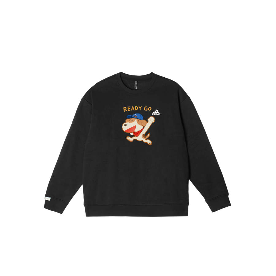 Adidas Adidas LABEL Sweatshirts Unisex Black Crew Neck Thickened