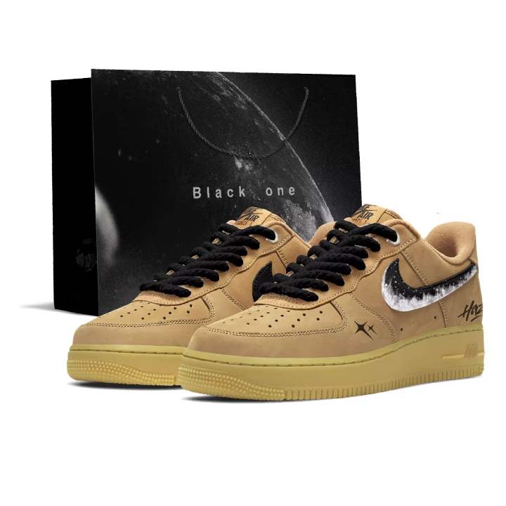 Nike Nike Air Force 1 Starlight Wheat Abrasion Resistant Lightweight Wear resistant And Lightweight Low top Skateboard Shoes
