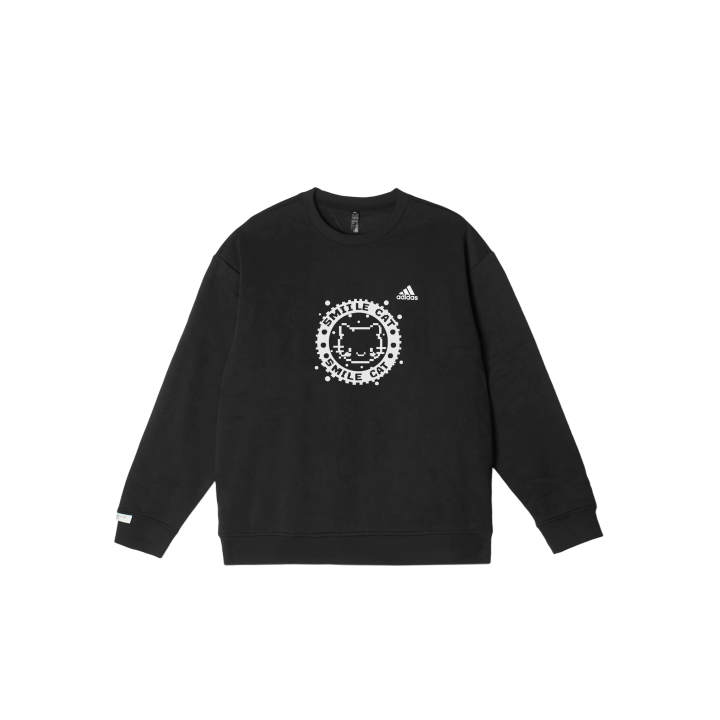 Adidas Adidas LABEL Sweatshirts Unisex Black Crew Neck Moderate