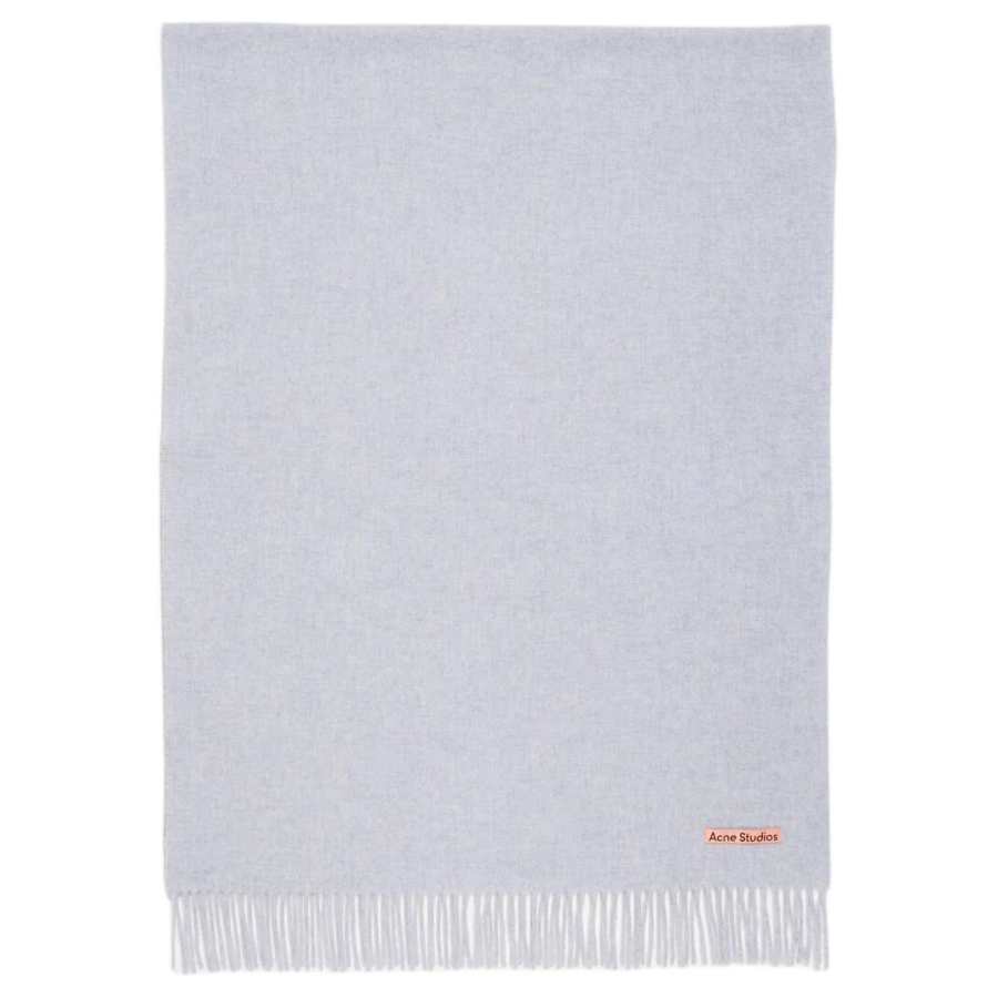 Acne Studios Acne Studios Logo Detailed Fringed Edge Scarf