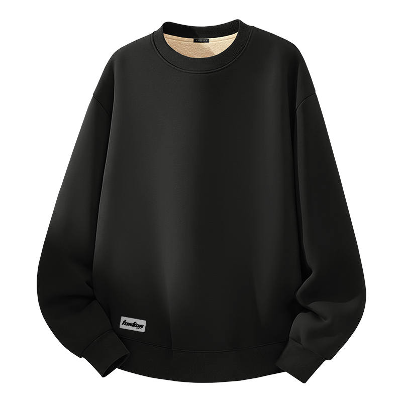 Tonlion Sweatshirts Unisex Crew Neck Thickened Regular