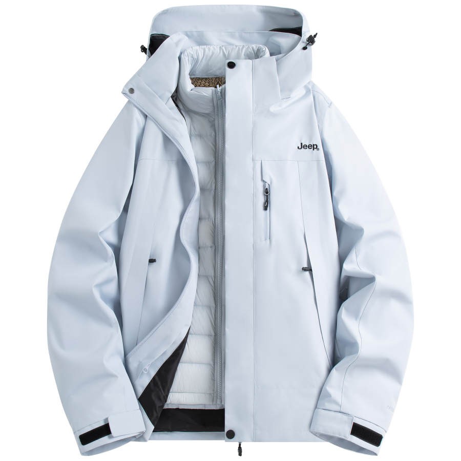 Jeep Jeep Down Jackets Unisex Hooded Thickened 3 In 1 Down Jacket