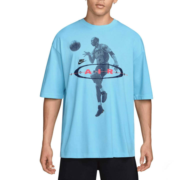 Jordan Jordan Brooklyn T Shirts Men's Frost Blue/Void Blue Crew Neck Moderate
